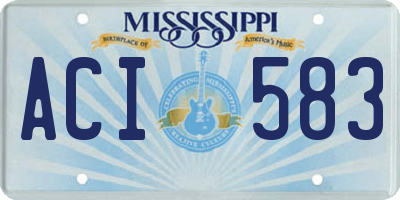 MS license plate ACI583