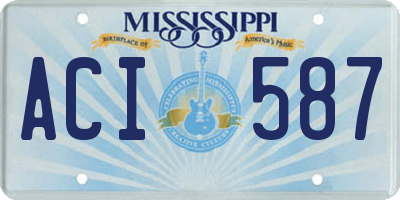 MS license plate ACI587