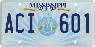 MS license plate ACI601