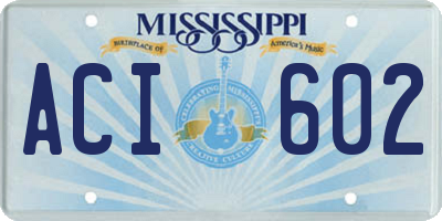 MS license plate ACI602