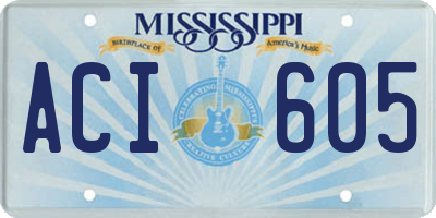 MS license plate ACI605