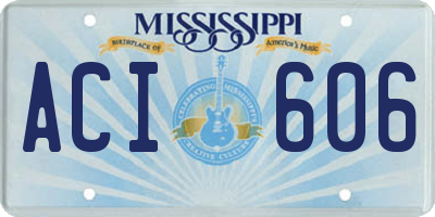 MS license plate ACI606