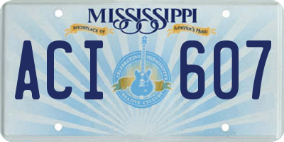MS license plate ACI607