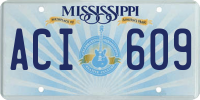 MS license plate ACI609