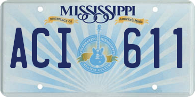 MS license plate ACI611