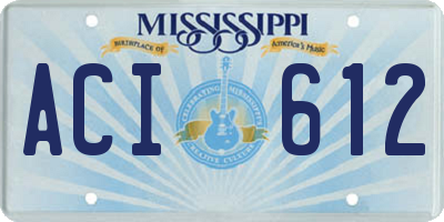 MS license plate ACI612