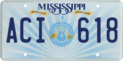 MS license plate ACI618