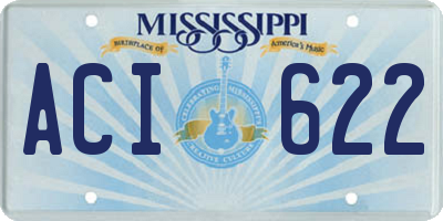 MS license plate ACI622