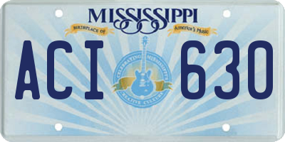 MS license plate ACI630