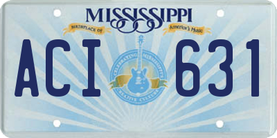 MS license plate ACI631