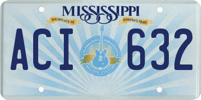 MS license plate ACI632