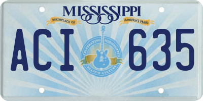 MS license plate ACI635