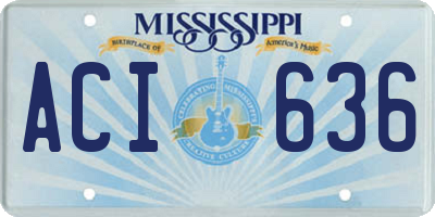MS license plate ACI636