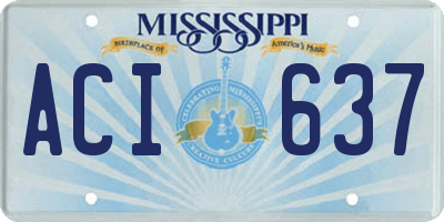 MS license plate ACI637