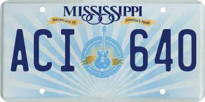 MS license plate ACI640