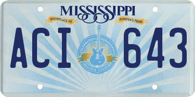 MS license plate ACI643