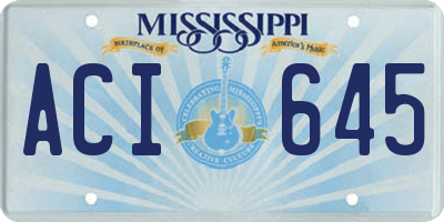 MS license plate ACI645
