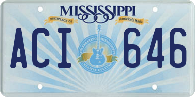 MS license plate ACI646