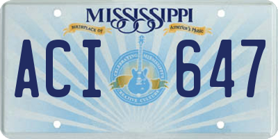 MS license plate ACI647