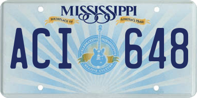 MS license plate ACI648
