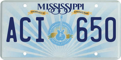 MS license plate ACI650