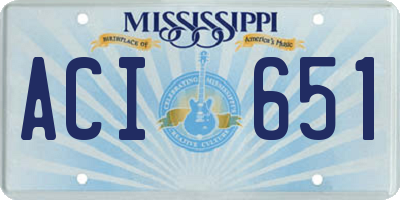 MS license plate ACI651