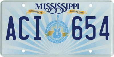 MS license plate ACI654