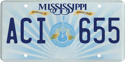 MS license plate ACI655