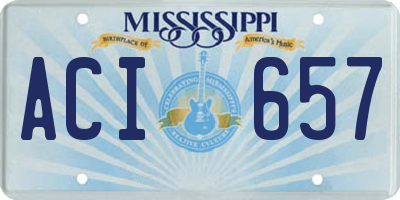 MS license plate ACI657