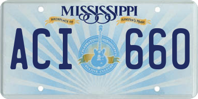 MS license plate ACI660