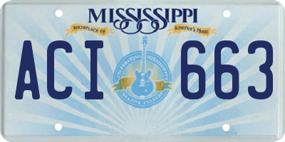 MS license plate ACI663