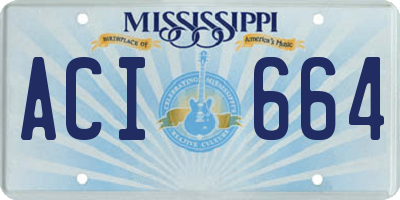 MS license plate ACI664