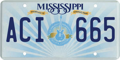 MS license plate ACI665