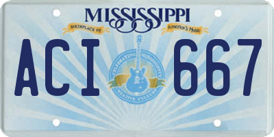 MS license plate ACI667