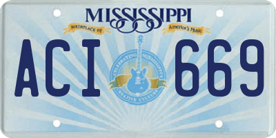 MS license plate ACI669