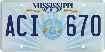 MS license plate ACI670
