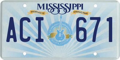MS license plate ACI671