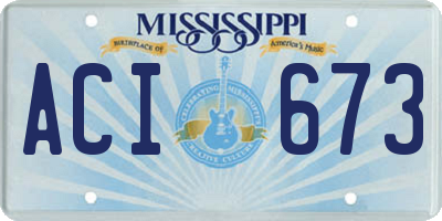 MS license plate ACI673