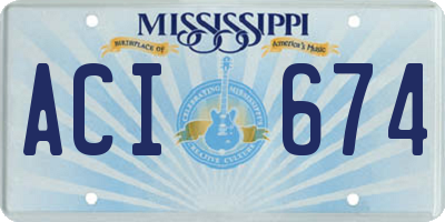 MS license plate ACI674