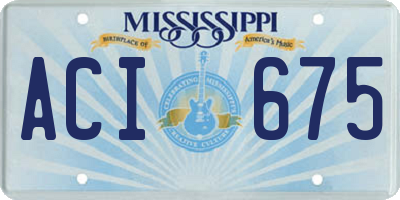 MS license plate ACI675