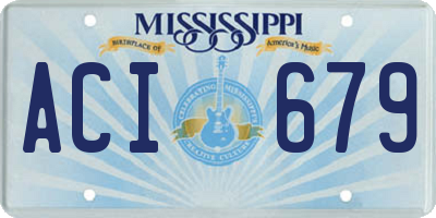 MS license plate ACI679