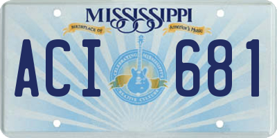 MS license plate ACI681
