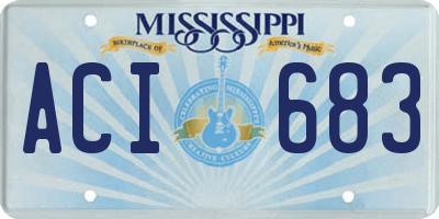 MS license plate ACI683
