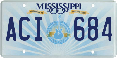 MS license plate ACI684