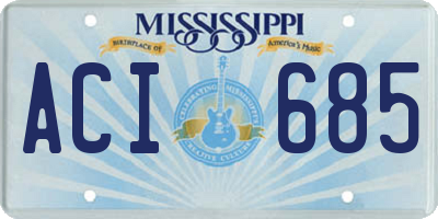 MS license plate ACI685