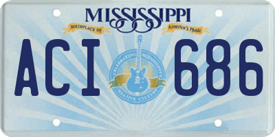 MS license plate ACI686