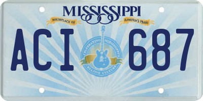 MS license plate ACI687
