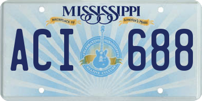 MS license plate ACI688