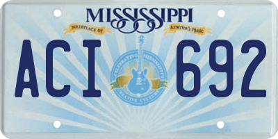 MS license plate ACI692