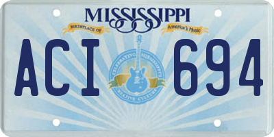 MS license plate ACI694